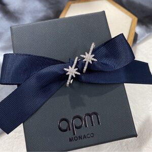 APM Monaco Silver Starburst Earrings